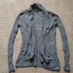 Express Black and White Ribbed Cardigan